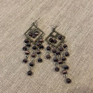 Vintage beaded chandelier earrings
